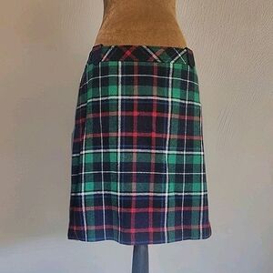 Talbots Skirt Tartan Plaid Wool Size 14 Academia Preppy Lined Fall Winter